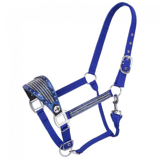 Tough-1 Bronc Nose Nylon Halter With Foil/Crystal Overlay