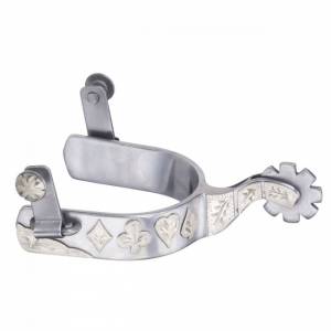 Tough-1 Sweet Iron Spurs With Poker Suits Design