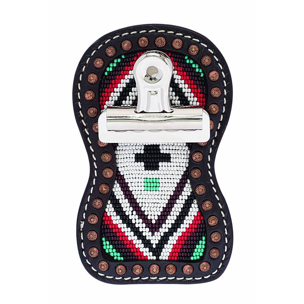 Weaver Diamond Beading Leather Show Number Holder With Clip