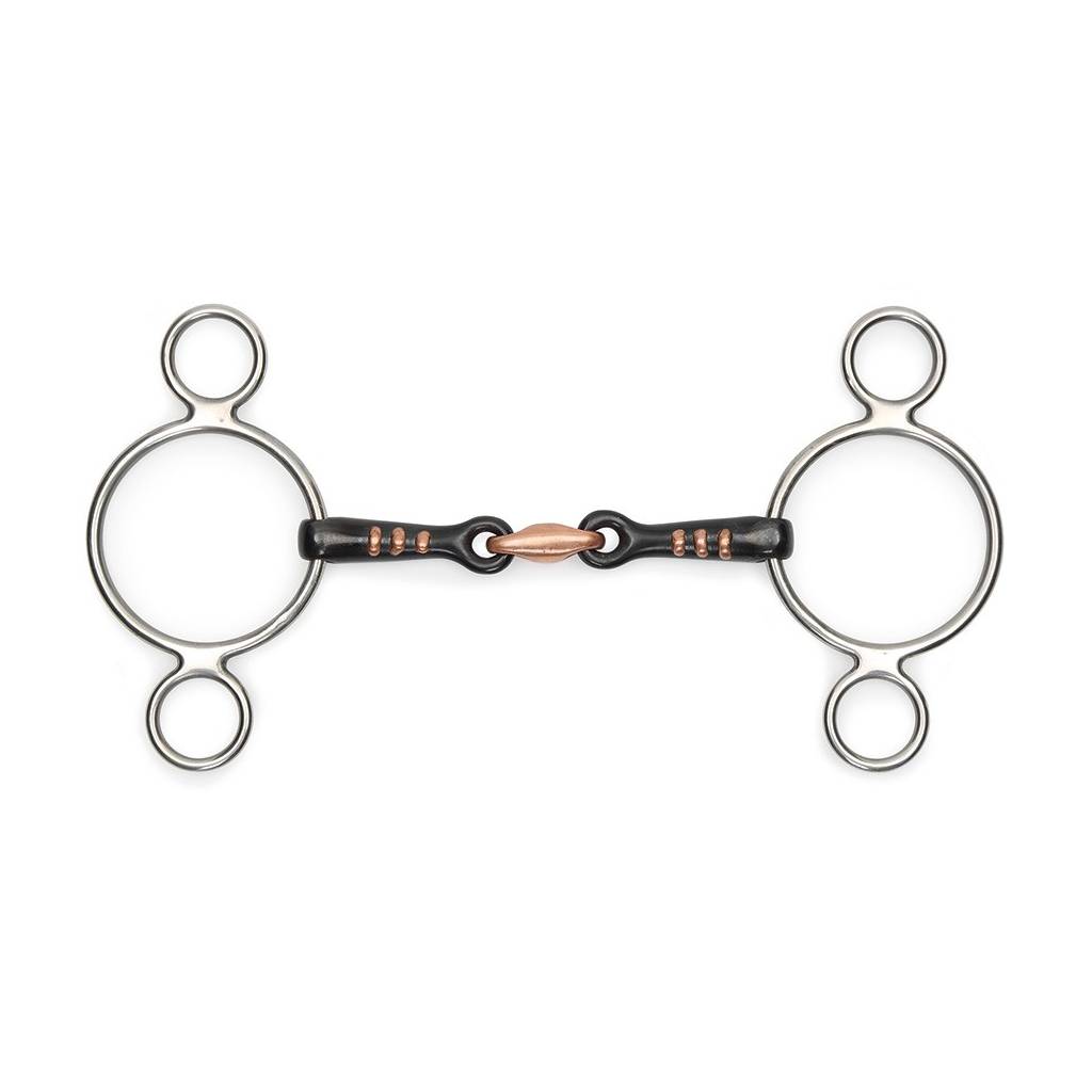 Shires Two Ring Sweet Iron Gag Bit With Raised Ribs