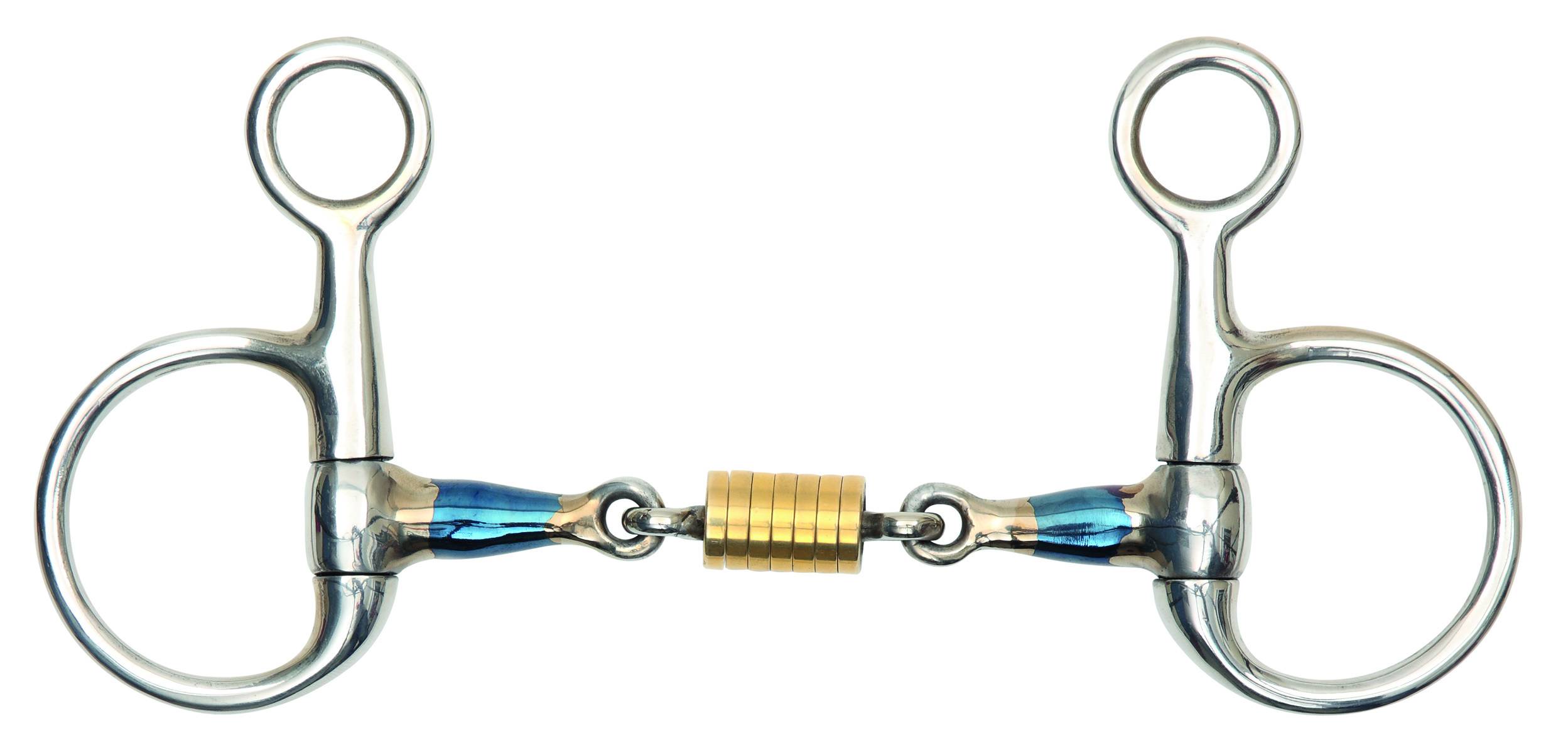 Shires Blue Sweet Iron Hanging Cheek Roller Bit