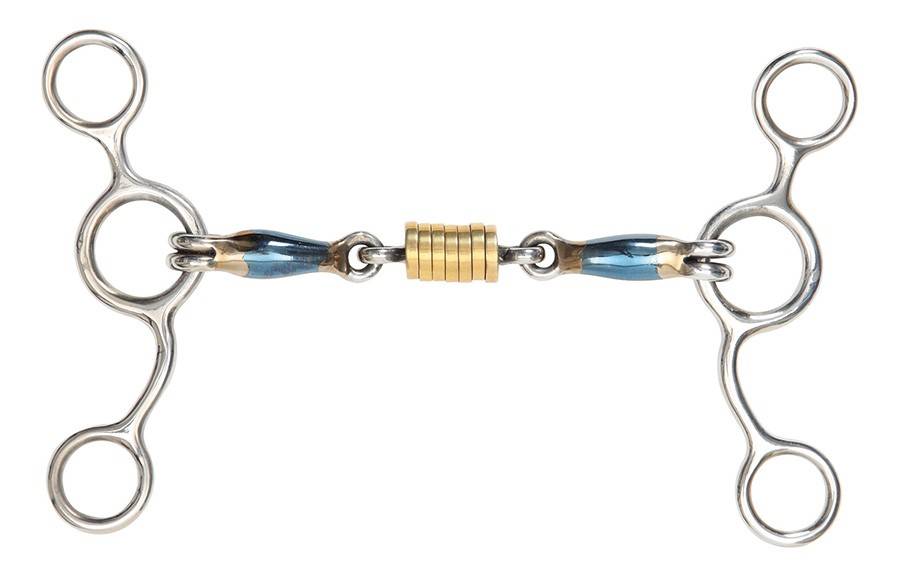 Shires Blue Sweet Iron Tom Thumb Roller Link Jumping Bit