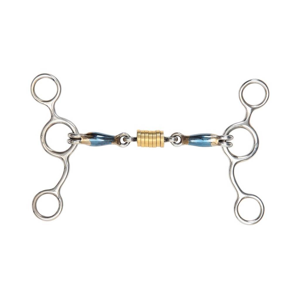Shires Blue Sweet Iron Tom Thumb Roller Link Jumping Bit
