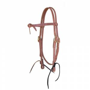 Knotted Brow Band Harness Leather Headstall