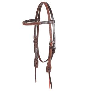 Martin Roughout Stainless Buckle Knots Browband Headstall
