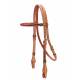 Colorado Saddlery Browband Headstall With Braided Red Rawhide Overlay