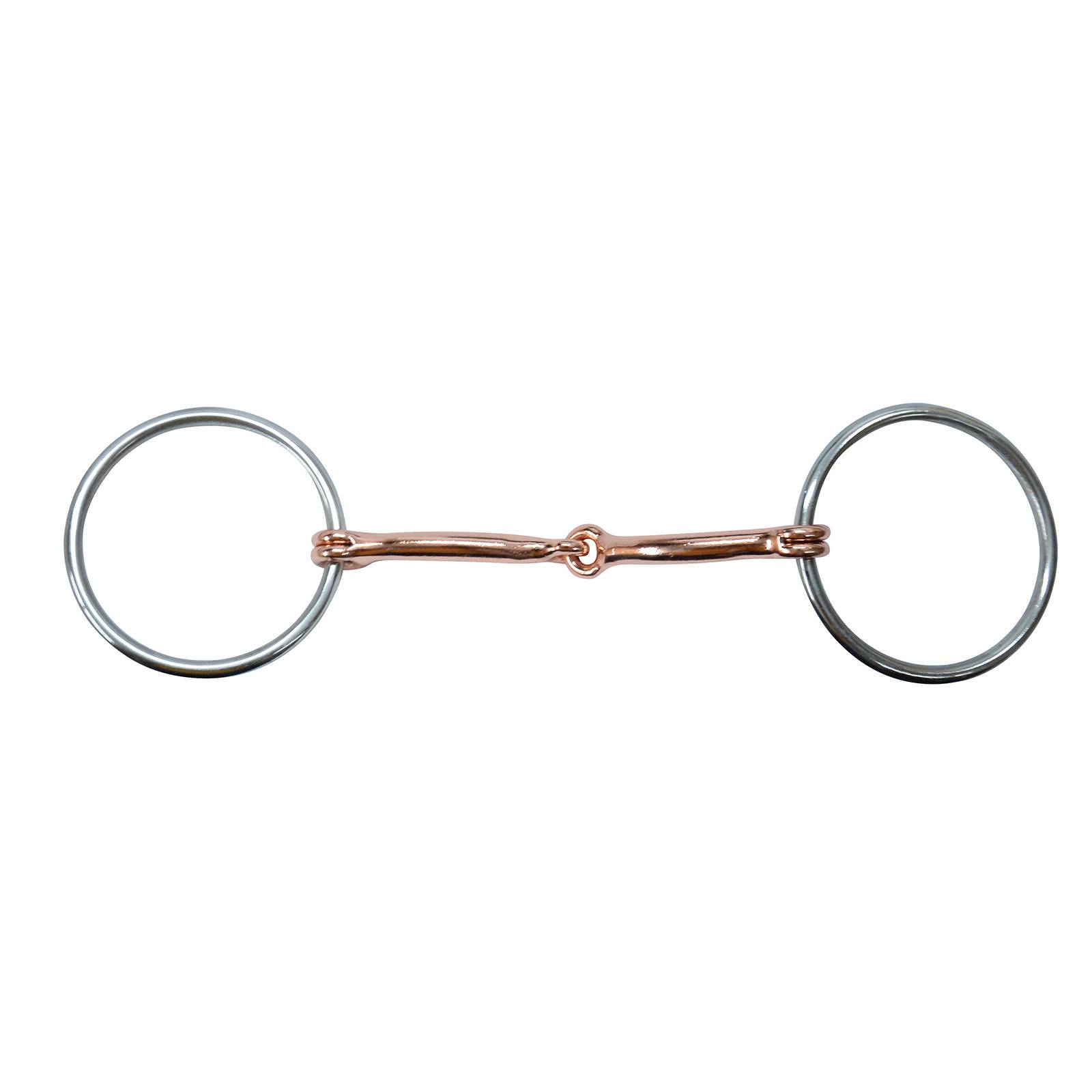 Diamond R Loose Ring Smooth Copper Snaffle Bit