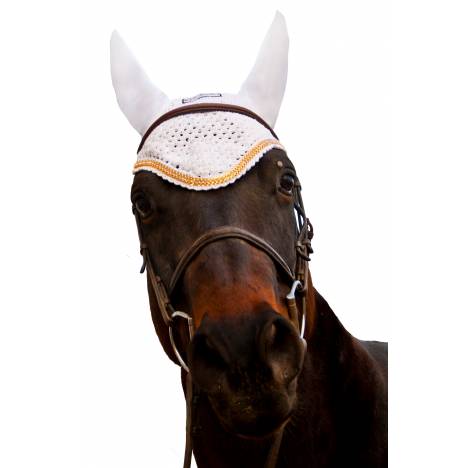 Equine Couture Fly Bonnet with Gold Chain