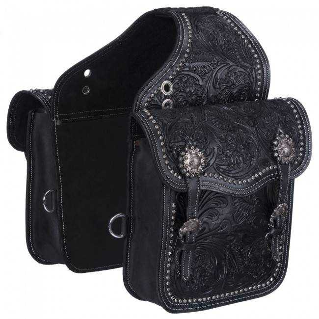 61-9915-2-0 Tough-1 Leather Floral and Oak Leaf Tooled Saddle  sku 61-9915-2-0