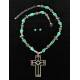 Blazin Roxx Chunk Stone Aztec Cross Necklace And Earrings Set
