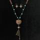 Blazin Roxx Copper Heart Cross Feather Necklace And Earrings Set
