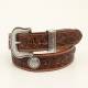 Nocona Belt Company Mens Pendleton Round Concho Floral Embossed Belt And Buckle
