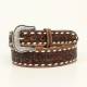 Nocona Belt Company Mens Cheyenne Laced Edge Embossed Belt And Buckle