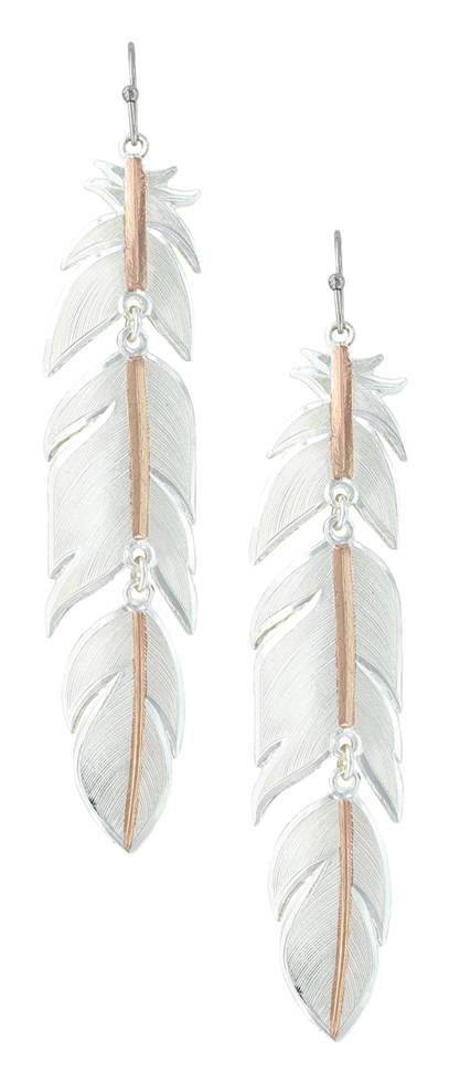 Montana Silversmiths Rose Gold Plume Feather Earrings