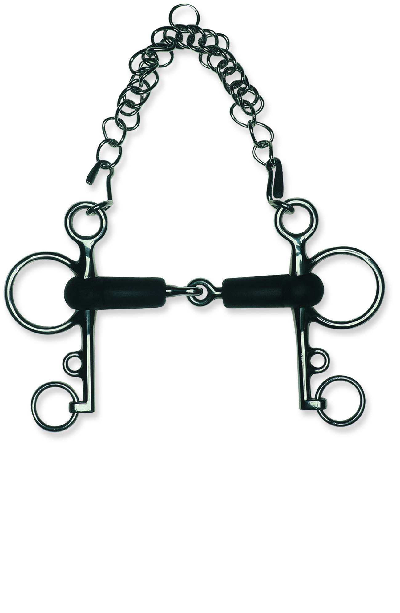 Metalab Jointed 13 MM Rubber Pelham with Curb Chain