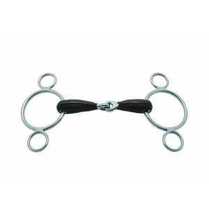 Metalab Stainless Steel Continental Hollow Leather 3 Ring Gag