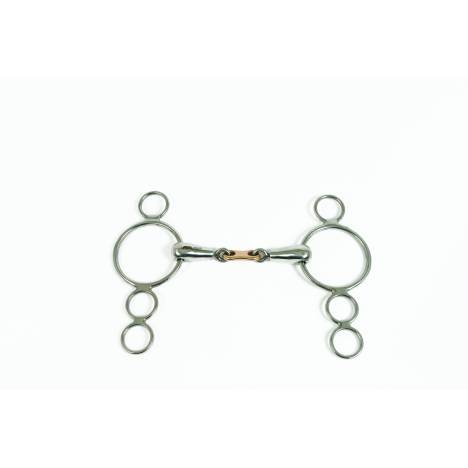 Metalab Pinchless Copper French Link Continental 4 Ring Gag Bit