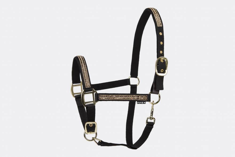 Luxury leather halter with bling