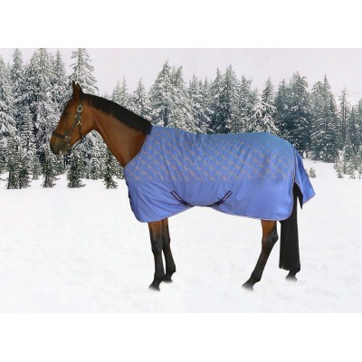 Tuffrider 1200D Ripstop Pony Horse Print Turnout Blanket - 220 gm - Periwinkle Violet - 69