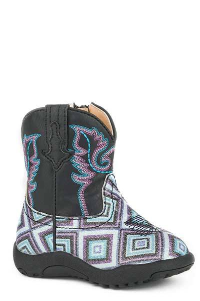 Roper Cowbabies Infant Glitter Diamonds Fashion Leather Boot