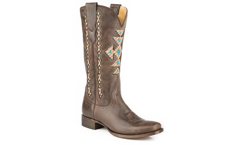 womens brown square toe cowboy boots