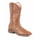 Roper Ladies Leopard Wide Square Toe Faux Leather Cowgirl Boots