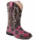 Roper Ladies Patches Square Toe Leather Cowgirl Boots