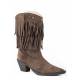Roper Ladies Short Stuff Fringe Snip Toe Cowgirl Boots - Brown