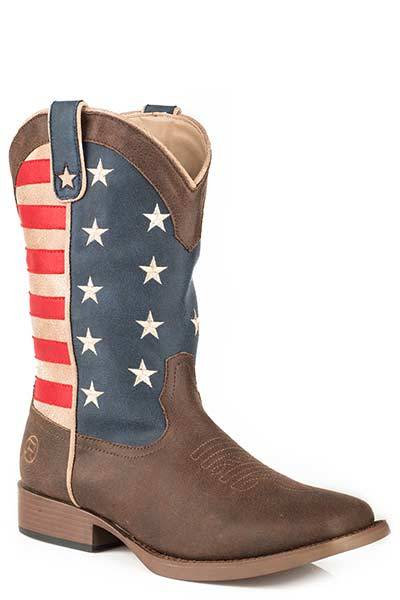 red white and blue cowboy boots