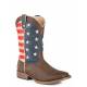 Roper Mens American Patriot Wide Square Toe Cowboy Boots