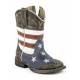 Roper Toddler American Flag Square Toe Leather Cowboy Boots
