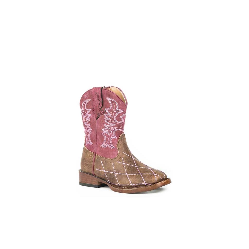 Roper Toddler Cross Cut Square Toe Cowgirl Boots
