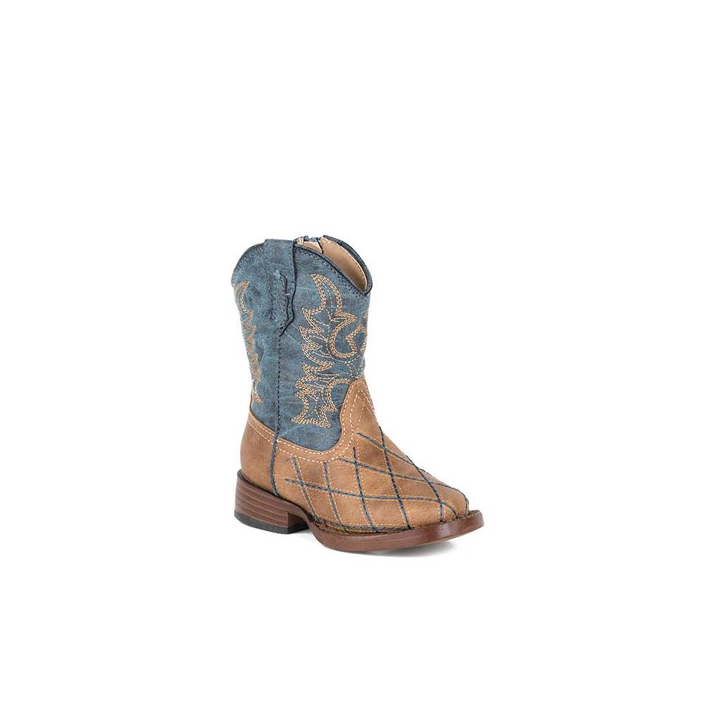 Roper Toddler Cross Cut Wide Square Toe Cowboy Boots