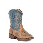 Roper Toddler Cross Cut Wide Square Toe Cowboy Boots
