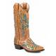 Stetson Ladies Amber Lazer Underlay Snip Toe Fashion Cowgirl Boots