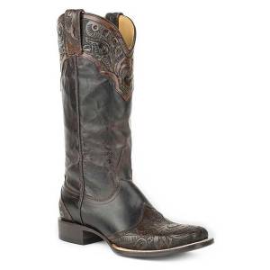 Stetson Ladies Jolie Handtooled Fashion Snip Toe Cowgirl Boots