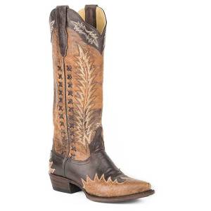 Stetson Ladies Morgan Crackle Fashion Snip Toe Cowgirl Boots
