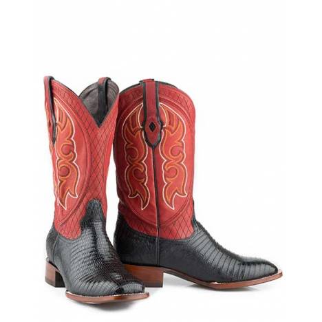Stetson Mens Arlington Exotic Teju Square Toe Cowboy Boots