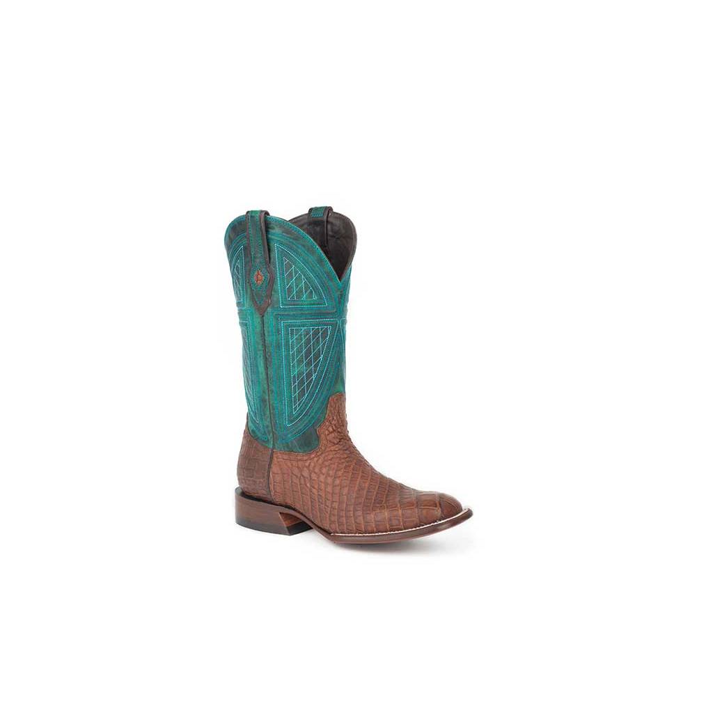 Stetson Mens Big Horn Exotic Gator Square Toe Cowboy Boots