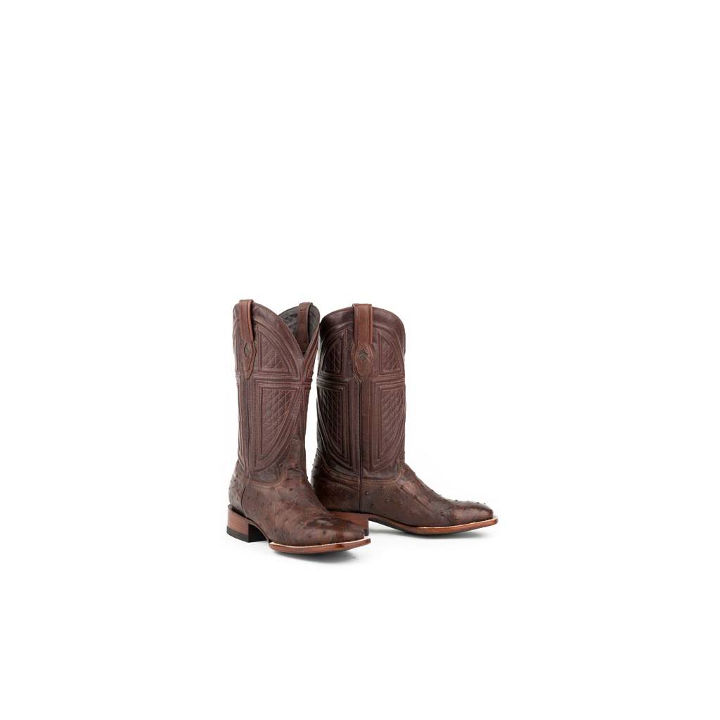 Stetson Mens Jackson Full Ostrich Square Toe Cowboy Boots