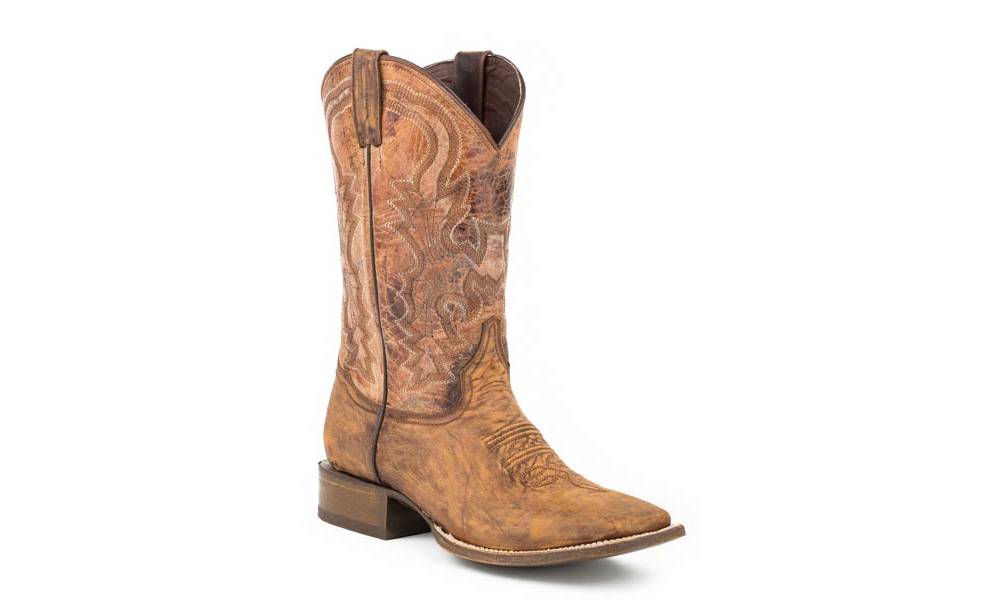 Stetson Mens Sandstone Wide Square Toe Cowboy Boots | HorseLoverZ
