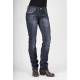 Stetson Ladies 541 Fit Clear Rhinestone Back Flap Pocket Straight Leg Jeans