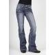 Stetson Ladies 816 Fit Heavy White S Deco Back Pocket Flared Leg Jeans