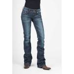 Stetson Ladies 818 Contemporary Styling Tonal S Back Pocket Boot Cut Jeans