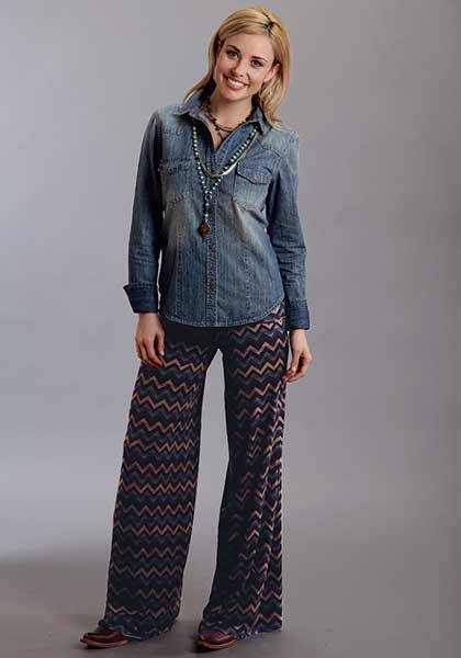 Stetson Ladies Fall I Chevron Print Knit Pants