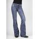 Stetson Ladies Light Wash Heavy Stitch Studded Pocket Flared Leg Jeans