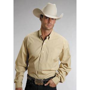 Stetson Mens C2 End On End Pocket Long Sleeve Shirt - Gold