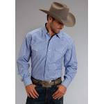 Stetson Mens Candy Stripe Long Sleeve Snap Shirt - Periwinkle