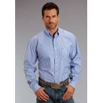 Stetson Mens Candy Stripe Pocket Long Sleeve Button Shirt - Periwinkle