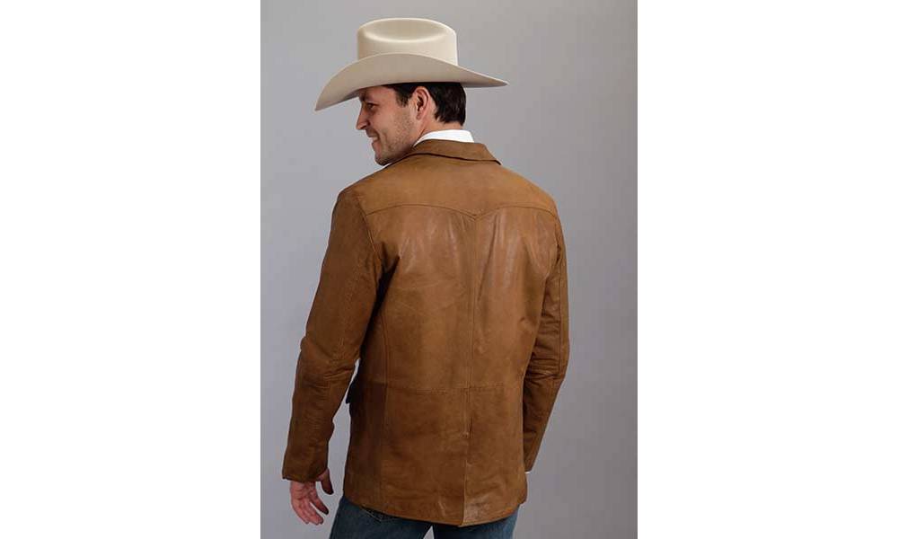 Stetson Mens One Pocket Back Yoke Leather Sport Coat HorseLoverZ